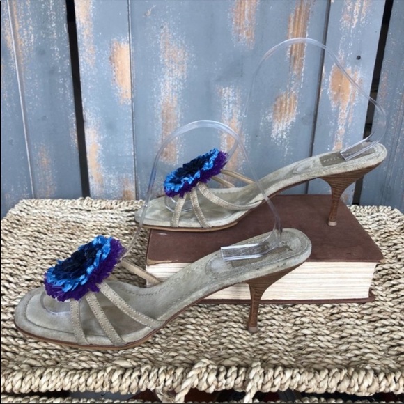 Miu Miu Blue Flower Heels - Picture 3 of 14